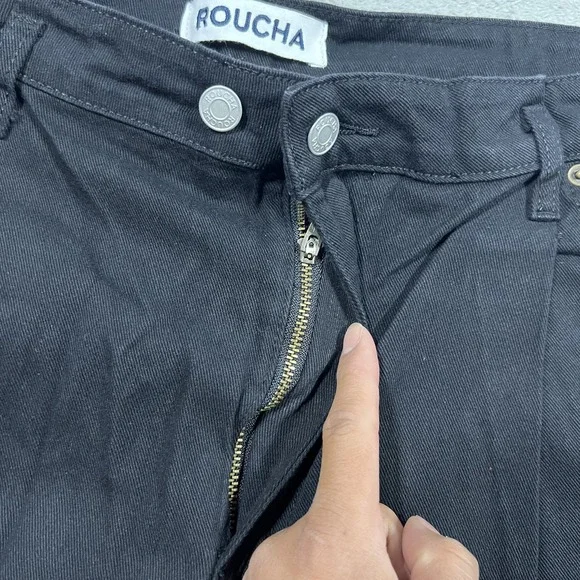 Roucha Jeans Womens Size D 16-18 Over 5'4 Dada Black Denim Pleated Ankle New - Picture 7 of 16
